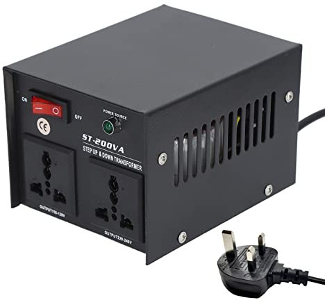 SEAFRONT Convertidor de Potencia Universal Transformador de Voltaje de 200 W Transformador Elevador de 110‑120 V a 220 V