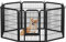 Abician Parc pour Chien en 8 Panneaux Enclos pour Chien en Métal Parc pour Animaux de Compagnie Intérieur Extérieur 80 cm de Haut