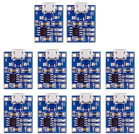 AMZLORD 10x Micro USB 5V 1A Laderegler Lithium Li - Ion Batterie Charger Lithium Lademodul Akku Schutzplatine inklusive Kontrollleuchte for 18650 Li-Ion Zelle