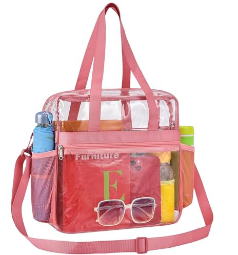 Paxiland Transparente Stadiontasche, Rosa, L, Unisex-Erwachsene, Tote Bag, Stadion-zugelassen, Sommer