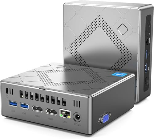 NiPoGi CK10 Mini PC Ιntel i5-12450H (up to 4,40 GHz),32GB DDR4 (3200MHz Dual Channel) 512GB NVMe SSD Mini Computer WiFi 6 Triple Display 4K,2x HDMI+VGA Small PC,Home/Office/Busniss Micro PC