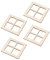 4 Stück 1/12 Winzige Holzfenster Modell Puppenhausmöbel, Holzfenster, Miniaturen, Holzfenster für DIY Puppenhaus Dekoration