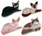 jileijar Pinzas para el pelo de gato para mujeres y niñas, paquete de 4 pinzas acrílicas medianas para el pelo de gato, horquillas para el pelo, pinzas para el pelo, pinzas para el pelo corto y largo