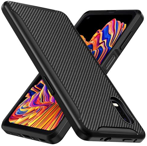 ivoler Silikon Hülle für Samsung Galaxy Xcover Pro, [Militärischer Schutz] Stoßfest Handyhülle, Dünne Weiche Flexible TPU Kratzfest Schutzhülle Anti-Fingerabdruck Case Cover, Schwarz