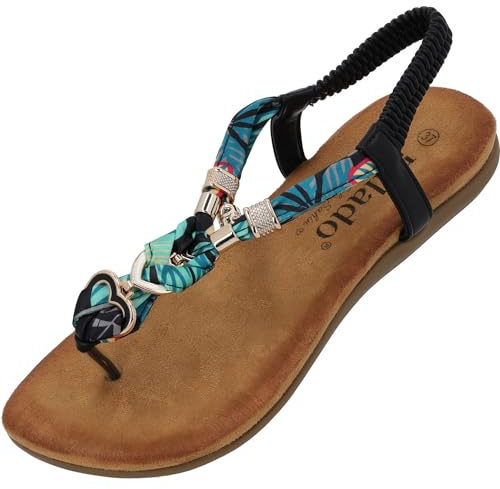 Palado Sandalen Damen Jurte by Sila Sahin - modische Pantoletten - elegante Sommerschuhe - bequeme Sandaletten mit verstellbaren Riemen