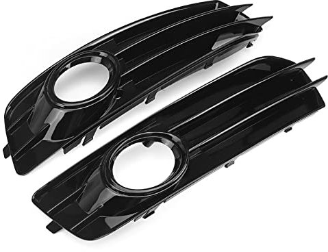 Chrom, Silber, Schwarz, 2 x Auto-Nebelscheinwerfer-Kühlergrill-Abdeckung, Nebelscheinwerfer-Kühlergrill, for, for A3 8P for, 2009–2012 8P0807682 8P0807681(Glossy Black)