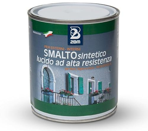 2BM Synthetischer Lack mit hoher Widerstandsfähigkeit, schwarz graphit, matt, für Außen- und Innenbereiche, Formel mit entaromatisiertem Verdünner, geruchlos, für Marine, Berge und Industrie, Format