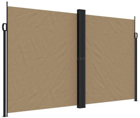vidaXL Seitenmarkise, Sichtschutz Ausziehbar, Windschutz Sonnenschutz für Garten Balkon Terrasse, Seitenrollo Seitenwandmarkise, Taupe 200x600cm
