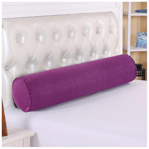 UICMNSI Nacken-Und Knierolle Kopfkissen Kissenrolle Nackenkissen Kissen Rolle Orthopädisches Nackenkissen, Lagerungsrolle, Bolster Side Sleeper Pillow with Abnehmbar Cover(Purple,20x120cm/8x47in)