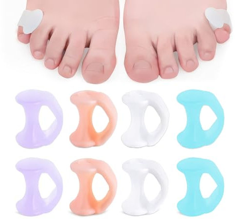 DHWEKU 8PCS Zehentrenner Zehenspreizer distanziatori DITA piedi Kleiner zeh Zehenstrecker Toe Spacer zehenspreizer Hallux valgus für Vermeiden Überlappende Zehen und Schützen Zehen