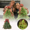 Weihnachten Deko Türkranz, 35cm Weihnachtskranz Elch Rentier Puppe Willkommensschild, Rattan-Girlanden-Kranz-Dekorationen für Wand, Haustür, Fenster, Kamin, Hochzeitsfeier (Plaid Bow)