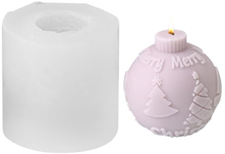 Silikonformen Gießformen Weihnachtskugeln, Silikonform Weihnachten Kugeln, 3D Weihnachtskugeln Gießformen Silikon, Gießform Weihnachten Kugeln, Giessformen Silikon für DIY Handwerk (B)
