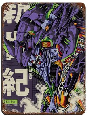 HGEIK Neon Genesis Evangelion Evangelion Evangelion Eva Unit 01 Poster Blechschild Vintage Metall Pub Club Cafe Bar Home Wandkunst Dekoration Poster Retro 30 x 40 cm