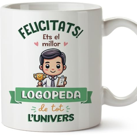 MUGFFINS Tazas para LOGOPEDA hombre - En Catalán - Millor Univers Trofeu - 11 oz / 330 ml - Regalo original y divertido