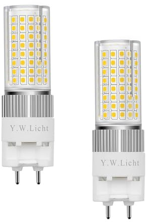 Y.W.Licht G12 LED Mais Lampe Birne 16W Warmweiß 3000K 2-Stifte Bi Pin Leuchte AC85-265V 360° Abstrahlwinkel 1600Lumen Äquivalent zu 160W Halogenlampe für Garage(2 Stück, Nicht Dimmbar Kein Ballast)