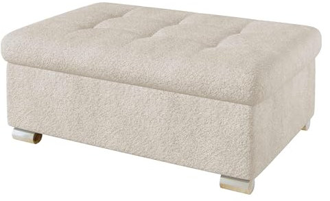 Mirjan24 Hocker Niko groß Sitzhocker Polsterhocker Sitzbank Fußbank Pouf Farbauswahl (Coral 65)