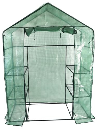 Actiasgear - 4-Shelf Walk-In Garden Greenhouse with PVC or PE Cover (4-Shelf Greenhouse PE Cover Only)