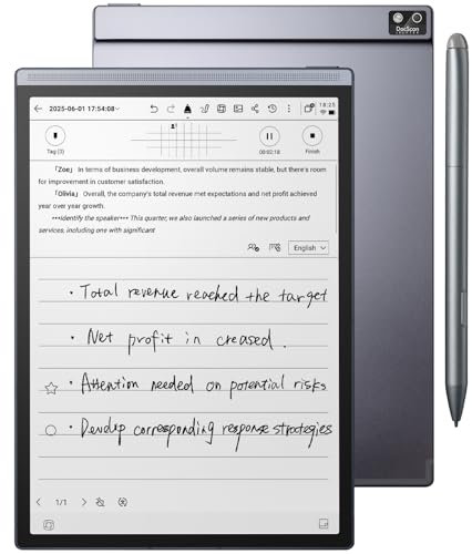 AINOTE Air 2, 8.2 AI E Ink Tablet, Smart Paper Note-Taking Tablet with Stylus & Adjustable Light, ChatGPT-Powered Multi-Language Transcription, Meeting Minutes Schedule Management Digital Notebook
