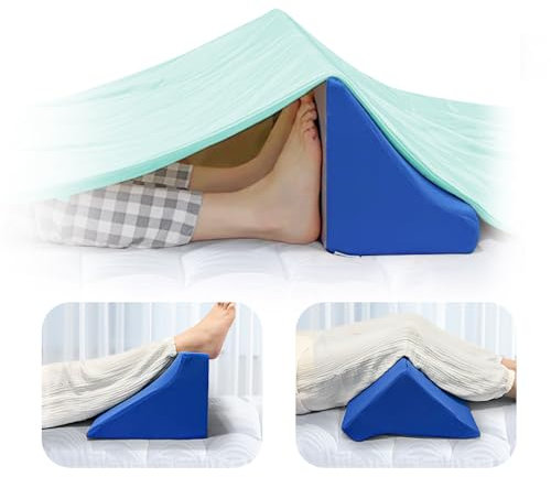 Blanket Lifter for Feet Bed Sheet Raiser Foot Block Pillow Cradle Tent Sleep Support Supplies Holder Foam Wedge for Toes Pain Leg Knee Ankle Post Surgery Recovery Hospital Assistance Device (BLUE)