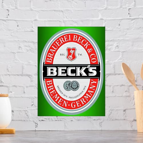 Beck's Retro Metall Aluminium Schild, Neuheit Geschenk Mancave Bar Pub
