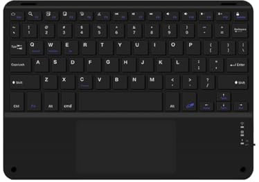 Pqahffowr Teclado Bluetooth Touchpad 10 Pulgadas Compatible con iOS Inglés Negro