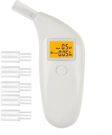 Digital Breath Test Device Featuring an Extended Blow Tube for Comfort During Use