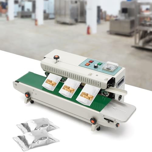 Durchlaufsiegelgerät Automatisch 500W Kontinuierliche Versiegelungsmaschine Folienschweißgerät Horizontal Kontinuierlich Plastiktüte Siegel