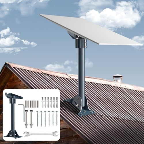 Starlink Gen 3/4/4X Halterung Aluminiumlegierung 40 cm Stahl-Schwenkmast mit verstellbarer Dachhalterung Kompatibel mit Starlink V3 Standard Satellitenschüssel (Standard)