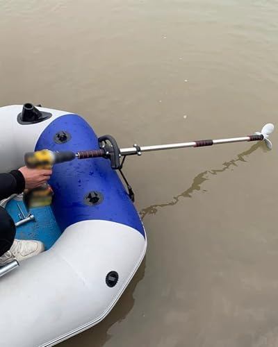 Außenborder Motor Paddle-Board-Trolling-Motor, Bohrpropeller, Handgeführter Kajakmotor für Jon-Boat-Kajak, Leichter Außenbordmotor mit 3 Flügeln(L)