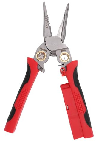 Focket Pince à dénuder 8 en 1 avec testeur de tension, pince électrique professionnelle multifonctionnelle avec coupe-câble et sertissage, outils de séparation, dénudage de fils