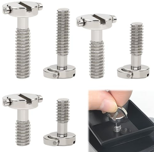 BEASAFY 6 Piezas Tornillos de 1/4 Pulgada (3 Tamaños), Anillo en D para Tornillo de Cámara, Acero Inoxidable, Tornillos de Montaje para Cámara, Trípode, Monopié, Placa de Liberación Rápida, Accesorios