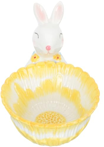 Angoily Keramik Osterhase Aufbewahrungsschale Hasenkorb Dekoration Candy Bowl für Garten Wohnraum Tischdeko Kindergeschenk