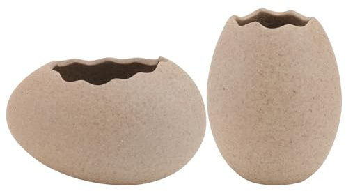 DONFAMDS 2 Stück Kreative Keramik Eierschalen Blumentöpfe in Ei Form Dekorative Blumenvase für Zuhause rutschfest und Tischdekoration