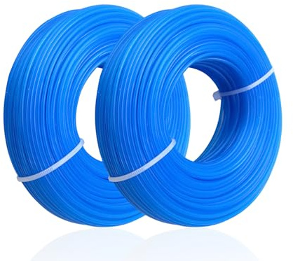 2 Pièces Fil de Nylon Rond pour Débroussailleuse, 1,6 mm x 50 m Fil de Débroussailleuse, Fil Coupe Bordure, Remplacement Ligne de Trimmer pour Débroussailleuse de Jardin, Débroussailleuse Électrique