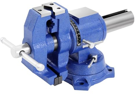 Tornillo de banco profesional multifuncional de 4 pulgadas, tornillo de banco giratorio profesional grande industrial pesado mesa fija tornillo de banco paralelo para mecánicos e ingenieros