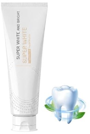 OFS Whitening Toothpaste, Super White,Bright Formula for Yellow Teeth,Tough Stains, Strengthen & Protect Enamel, Remove Stain and Deep Clean, Long-Lasting Fresh Breath，1