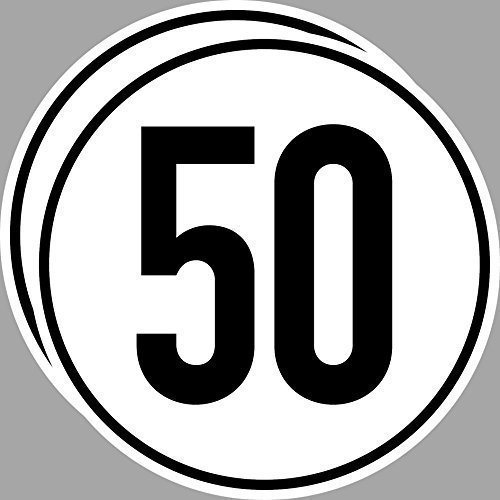 GreenIT 2 Stück 20cm Aufkleber Sticker 50 km/h kmh Geschwindigkeit Auto Pkw Bus LKW Anhänger Schild
