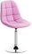 CLP Lounger Emil mit Kunstlederbezug, Esszimmerstuhl mit gestepptem Sitz, Drehstuhl mit Trompetenfuß in Chromoptik, Farbe:pink