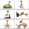Merchandise for Fans Lustige Giraffe auf Rollschuhen/Fitness/Fahrrad - 6 rechteckige Kühlschrankmagnete 7X 4,5 cm - 03 für Memoboard Pinnwand Magnettafel Whiteboard