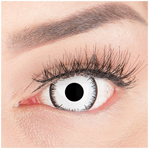Farbige Mini Sclera Halloween Kontaktlinsen 'Lunatic' - 17mm MeralenS Horror Lenses inkl. Behälter - 1Paar (2 Stück)