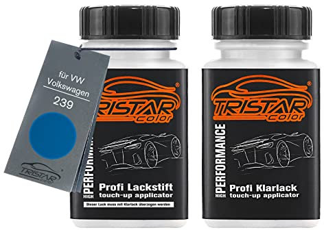 TRISTARcolor Autolack Lackstift Set für VW/Volkswagen 239 Blau Basislack Klarlack je 50ml