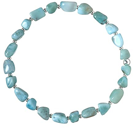 Larimar Armband - Edelstein-Armband - 925 Silber - Perlenarmband