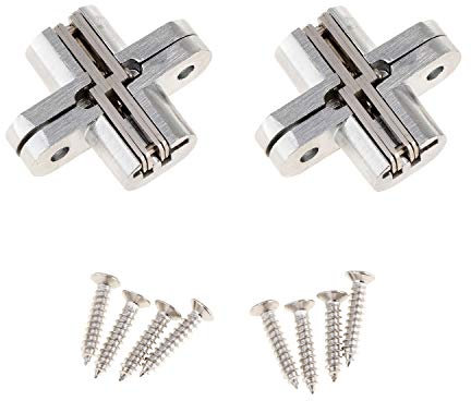 Her Kindness Alliage de Zinc Pliante Invisible Charnières pour Porte Placard Meubles（2 Pièces）