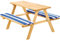tectake 800807 Kinderpicknickbank mit Polsterauflage, Kinder Sitzgruppe aus Holz, Picknicktisch für 4 Kinder, Sitzgarnitur für den Garten, 89 x 79 x 50 cm - Diverse Farben - (Blau Weiß | Nr. 403244)