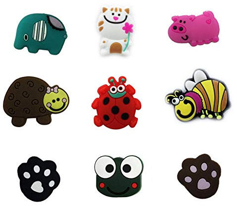 INTVN 9 Pcs Animal Amortisseur Tennis Vibrations de la Raquette de Cadeau Accessoire de Tennis Anti Vibration Tennis,pour Les Joueurs,Style aléatoire
