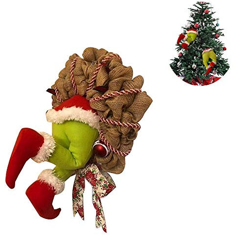 Timess Kranz Weihnachtliche Jutekranz Weihnachtsgirlande Weihnachtsdieb Weihnachts Sackleinen Kranz Wie der Weihnachten Sackleinen Kranz Dekorationen Geschenke für Freunde (12 Zoll)