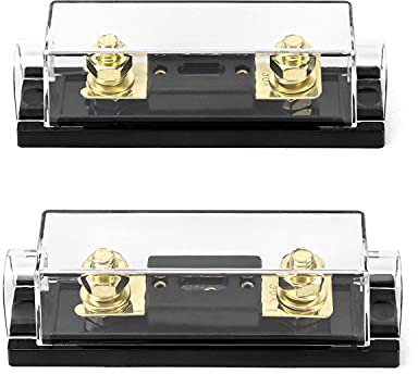 QWORK® ANL Sicherungshalter 0/2/4 Gauge mit 30 Amp ANL Sicherung, 2 Stück