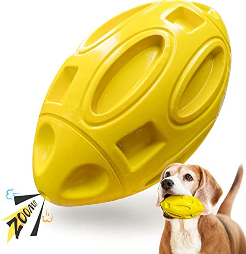 EASTBLUE Quietschendes Hundespielzeug für aggressive Kauer: Kauball aus Gummi mit Quietscher, fast unzerstörbares und langlebiges Haustierspielzeug für mittelgroße und große Rassen
