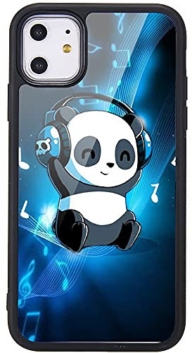 MAYCARI Cute Panda Phone Case for iPhone 11, Hard Back Case with Soft TPU Bumper for Girls Children Women Protective Phone Case for iPhone 11