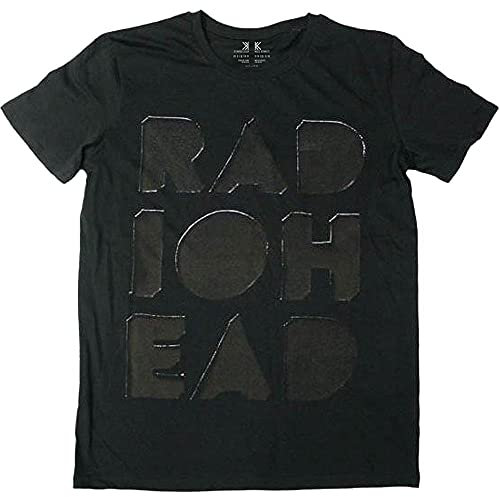 Radiohead T Shirt Debossed Note Pad Band Logo Official Mens Black L